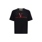 Valentino Garavani Black Cotton T-Shirt