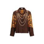Versace Brown Fabric Pattern Shirt