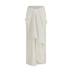 Givenchy White Wool Oves Aries Long Skirt