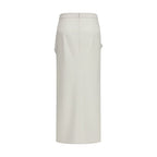 Givenchy White Wool Oves Aries Long Skirt