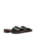 Miu Miu Black Leather Slippers