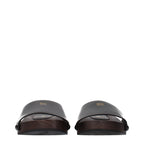 Miu Miu Black Leather Slippers