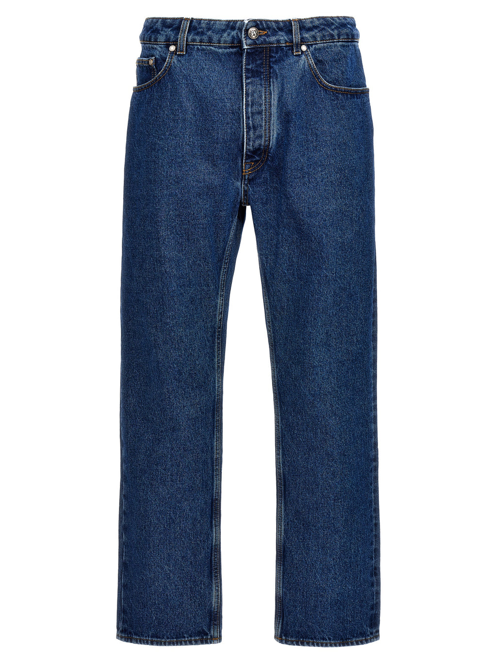Palm Angels Blue Cotton Straight-Leg Jeans
