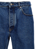Palm Angels Blue Cotton Straight-Leg Jeans