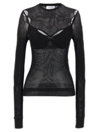 Off-White Black Viscose Tank Tops