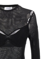 Off-White Black Viscose Tank Tops