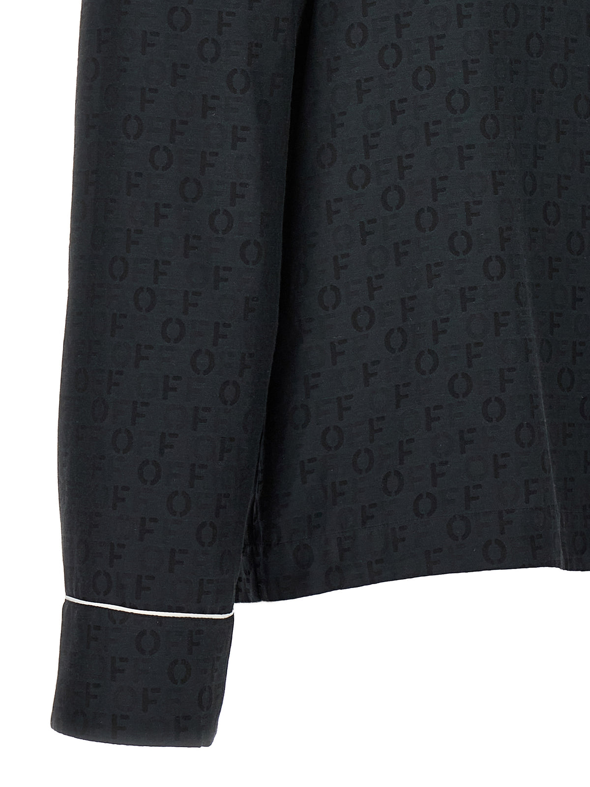 Off-White Black Silk Blouse