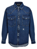 Palm Angels Blue Polyester Denim Jacket