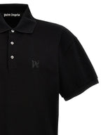 Palm Angels Black Polyester Polo Shirt