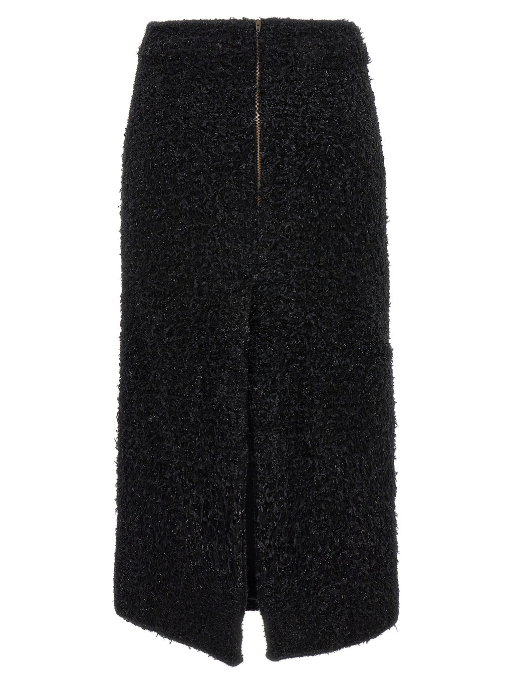 Balenciaga Black Cotton Midi Skirt