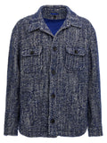 Etro Blue Wool Full-Length Jacket