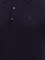 Burberry Blue Wool Polo Shirt