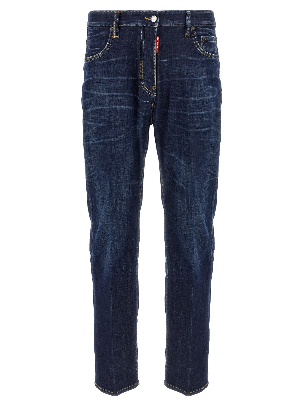 Dsquared² Blue Cotton Straight-Leg Jeans