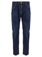 Dsquared² Blue Cotton Straight-Leg Jeans
