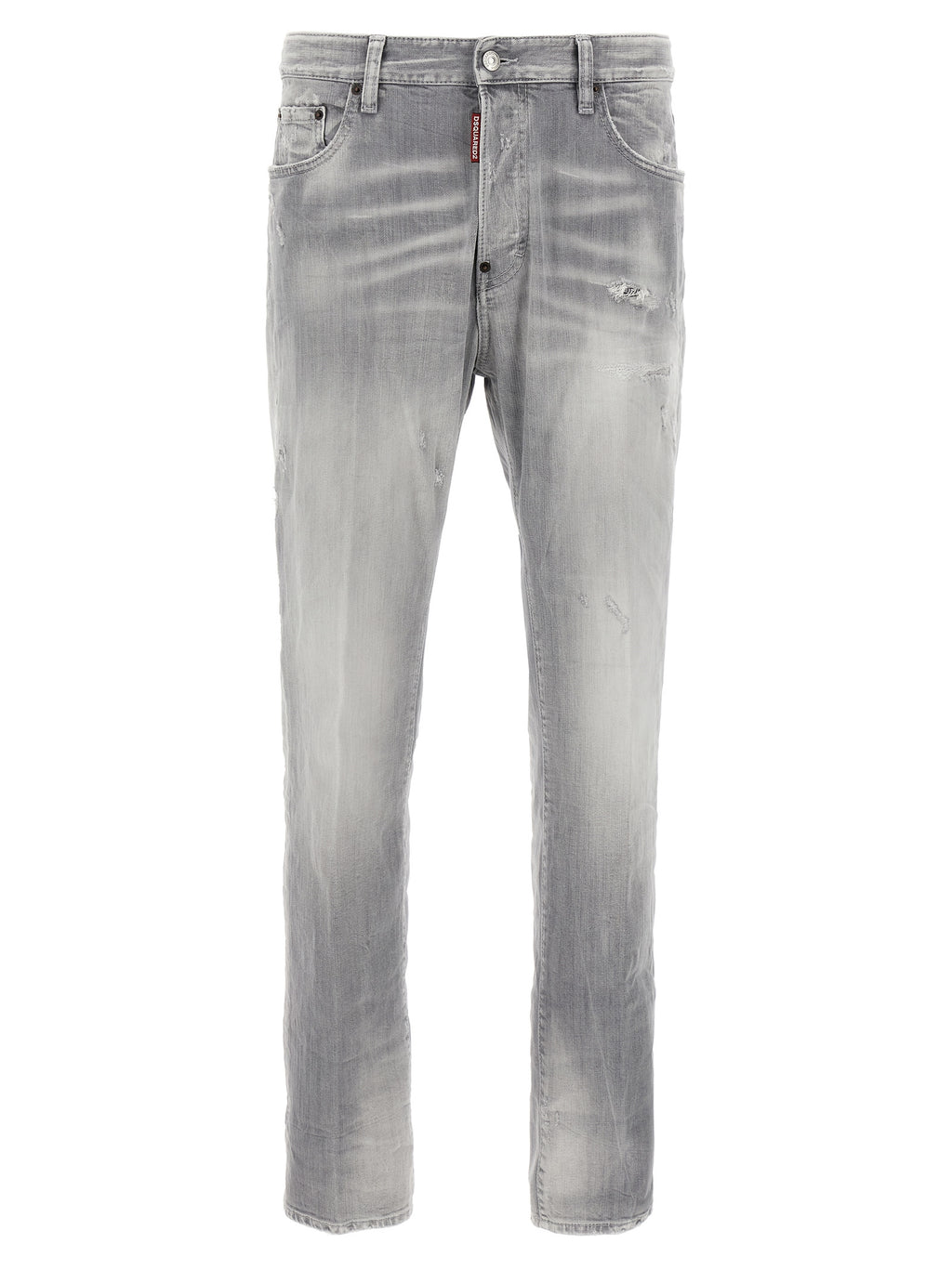 Dsquared² Gray Cotton Straight-Leg Jeans