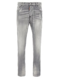 Dsquared² Gray Cotton Straight-Leg Jeans