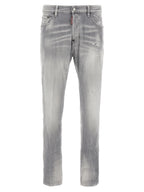Dsquared² Gray Cotton Straight-Leg Jeans