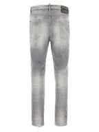 Dsquared² Gray Cotton Straight-Leg Jeans