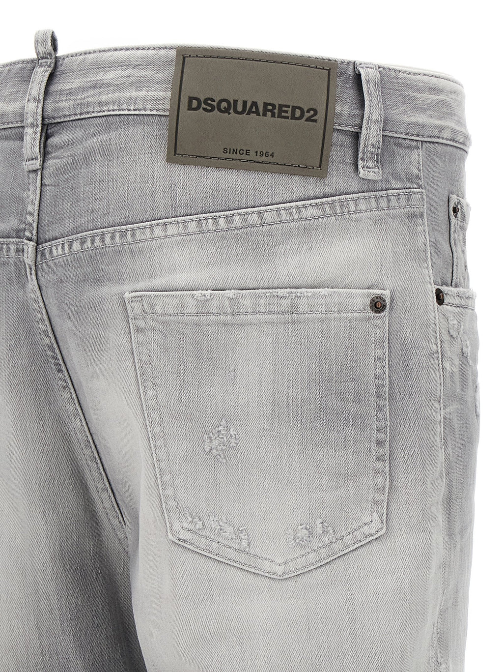 Dsquared² Gray Cotton Straight-Leg Jeans