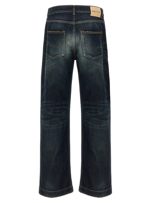 Alexander McQueen Blue Cotton Jeans Denim