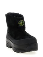 Stone Island Black Rubber Ankle Boots