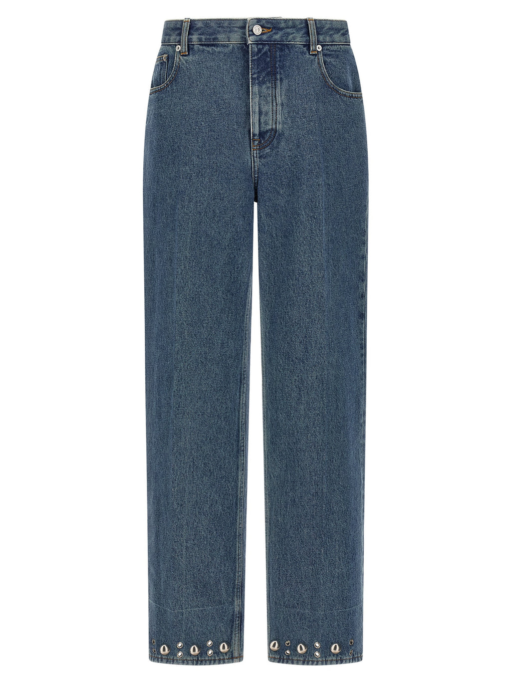 Valentino Garavani Blue Cotton Straight-Leg Jeans