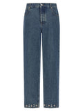 Valentino Garavani Blue Cotton Straight-Leg Jeans
