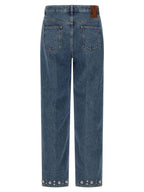 Valentino Garavani Blue Cotton Straight-Leg Jeans