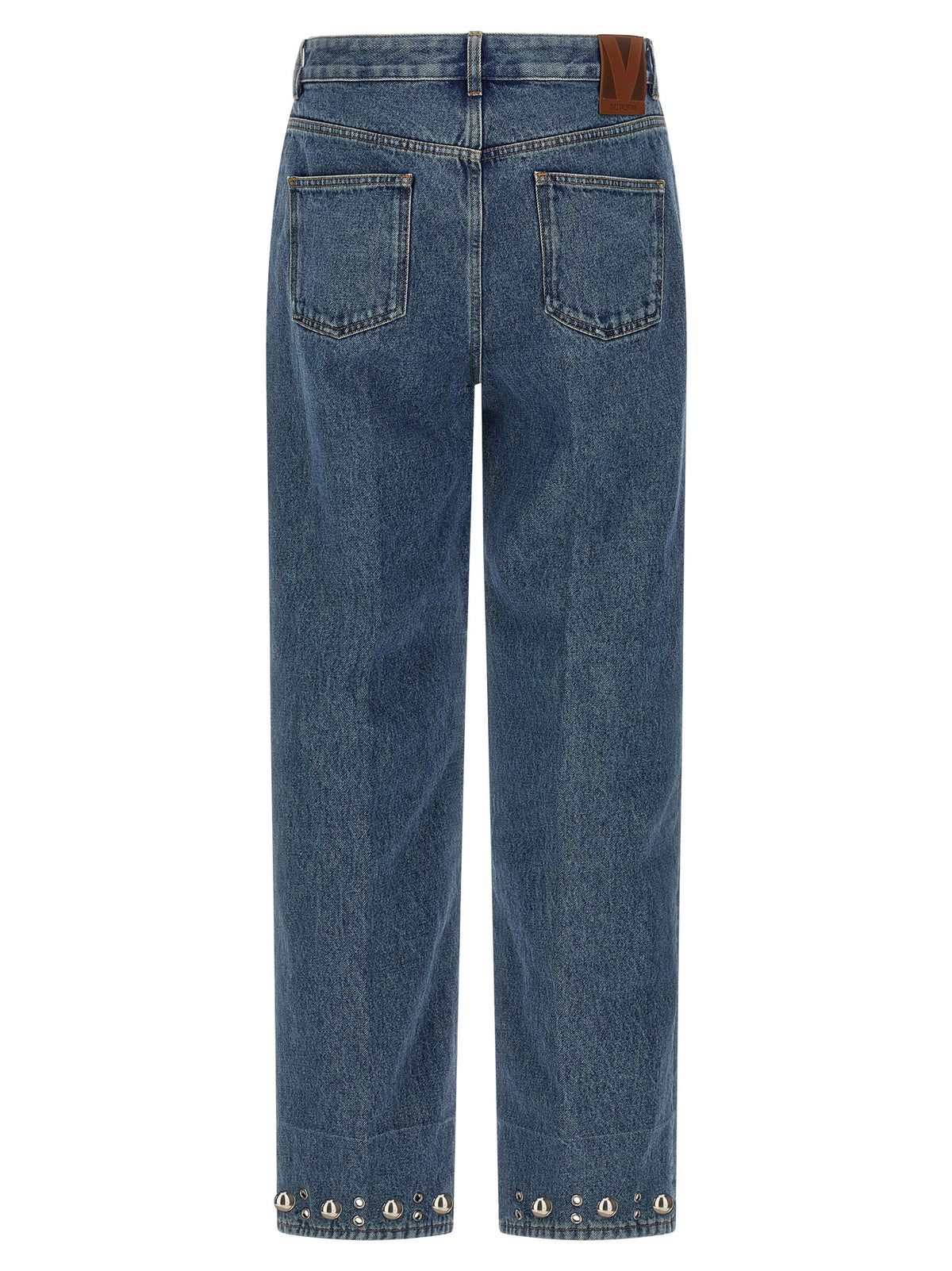 Valentino Garavani Blue Cotton Straight-Leg Jeans