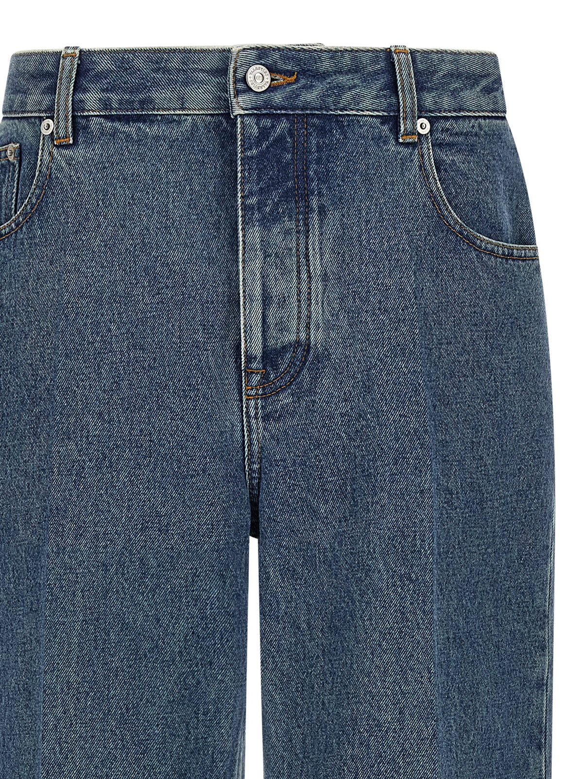 Valentino Garavani Blue Cotton Straight-Leg Jeans