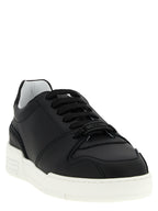 Moschino Black Leather Low Top Sneakers