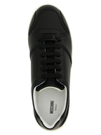 Moschino Black Leather Low Top Sneakers