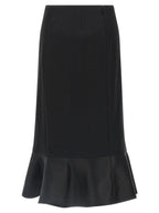 Fendi Black Virgin Wool Midi Skirt
