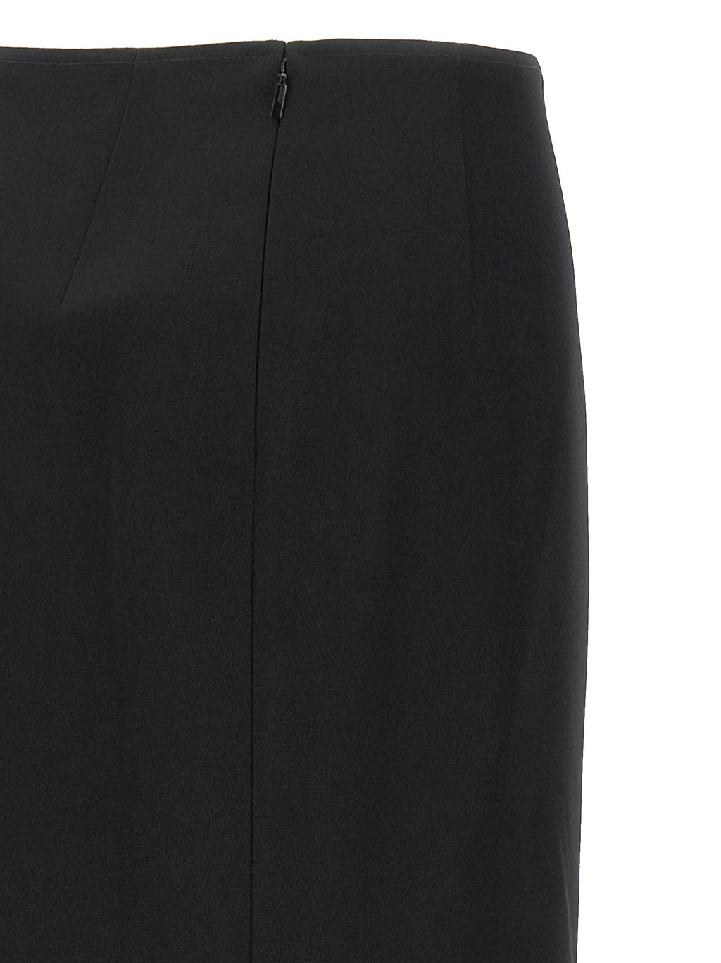 Fendi Black Virgin Wool Midi Skirt