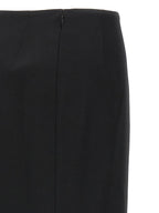 Fendi Black Virgin Wool Midi Skirt