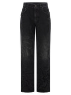 Balenciaga Black Cotton Straight-Leg Jeans