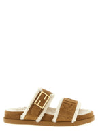 Fendi Beige Calfskin Slides