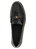 Tod's Black Calfskin Slip-On Loafers