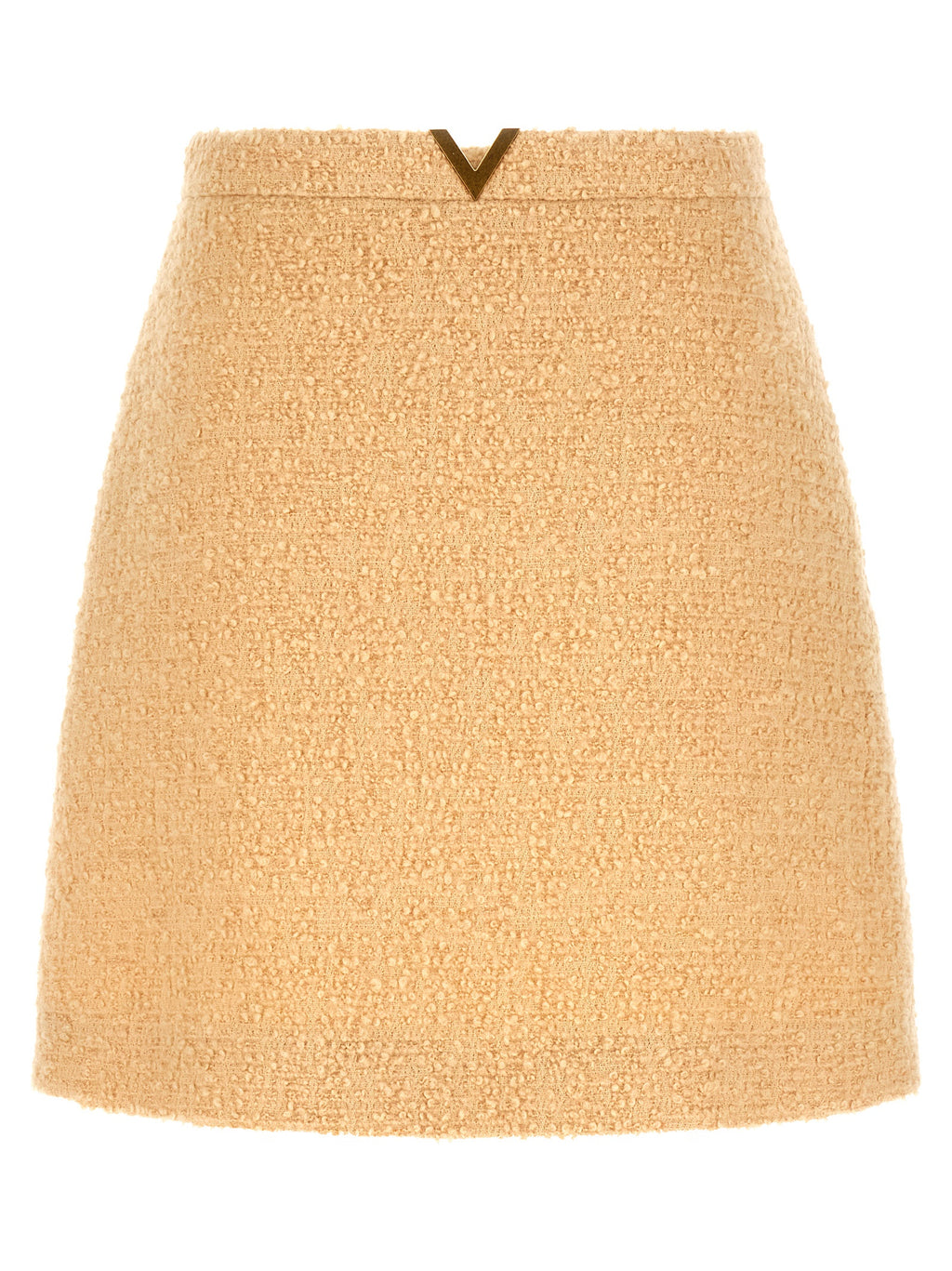 Valentino Garavani Beige Virgin Wool Long Skirt
