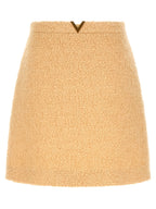 Valentino Garavani Beige Virgin Wool Long Skirt