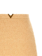 Valentino Garavani Beige Virgin Wool Long Skirt