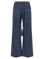Valentino Garavani Blue Cotton Flared Jeans