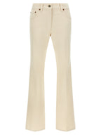 Valentino Garavani Beige Cotton Flared Jeans