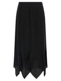Valentino Garavani Black Silk Midi Skirt