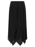 Valentino Garavani Black Silk Midi Skirt