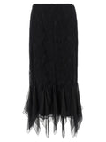 Valentino Garavani Black Cotton Midi Skirt