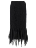 Valentino Garavani Black Cotton Midi Skirt