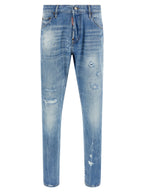 Dsquared² Blue Cotton Straight-Leg Jeans