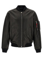 Dsquared² Black Leather Leather Jacket