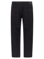 Saint Laurent Black Cotton Straight-Leg Jeans